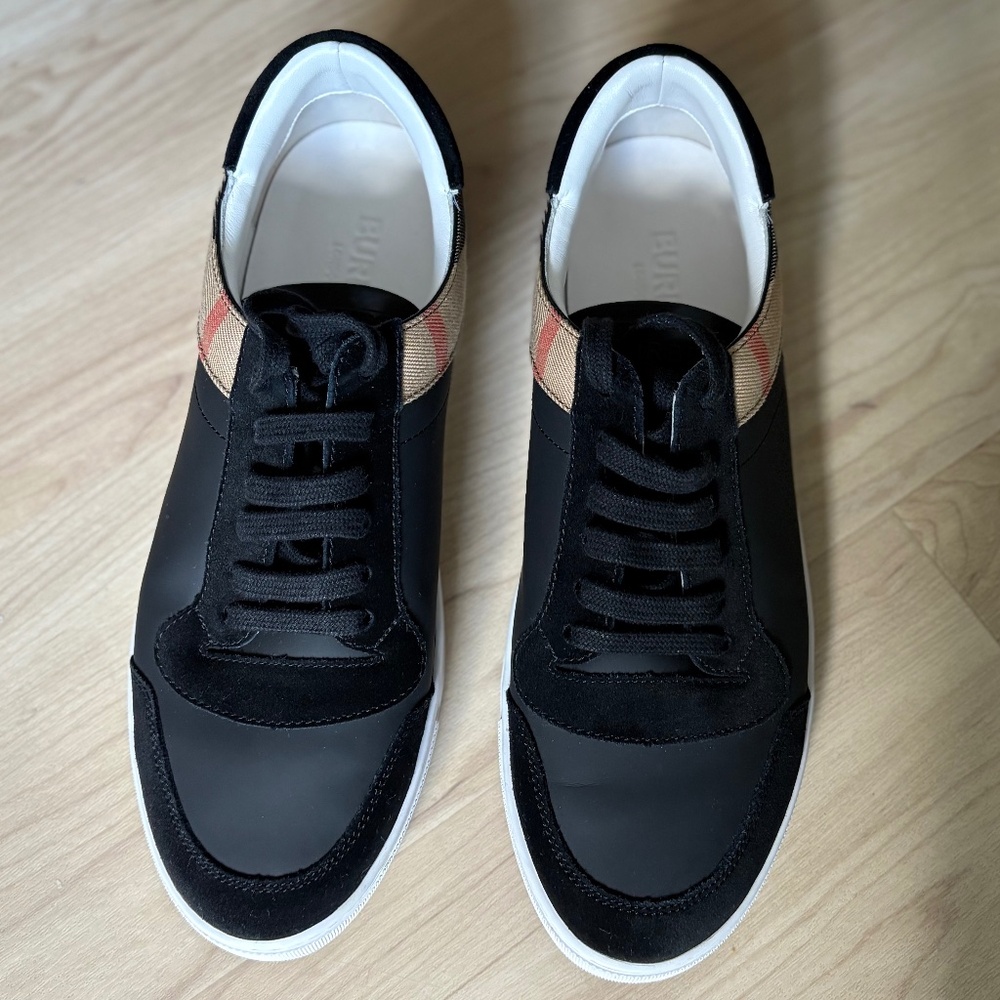 Burberry Stevie Check leather and canvas sneaker